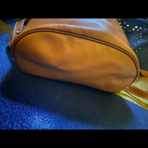 LONGCHAMP VINTAGE CAMEL TAN GENUINE LEATHER Backpack GORG RARE LUX $ FIRM - Picture 14 of 16